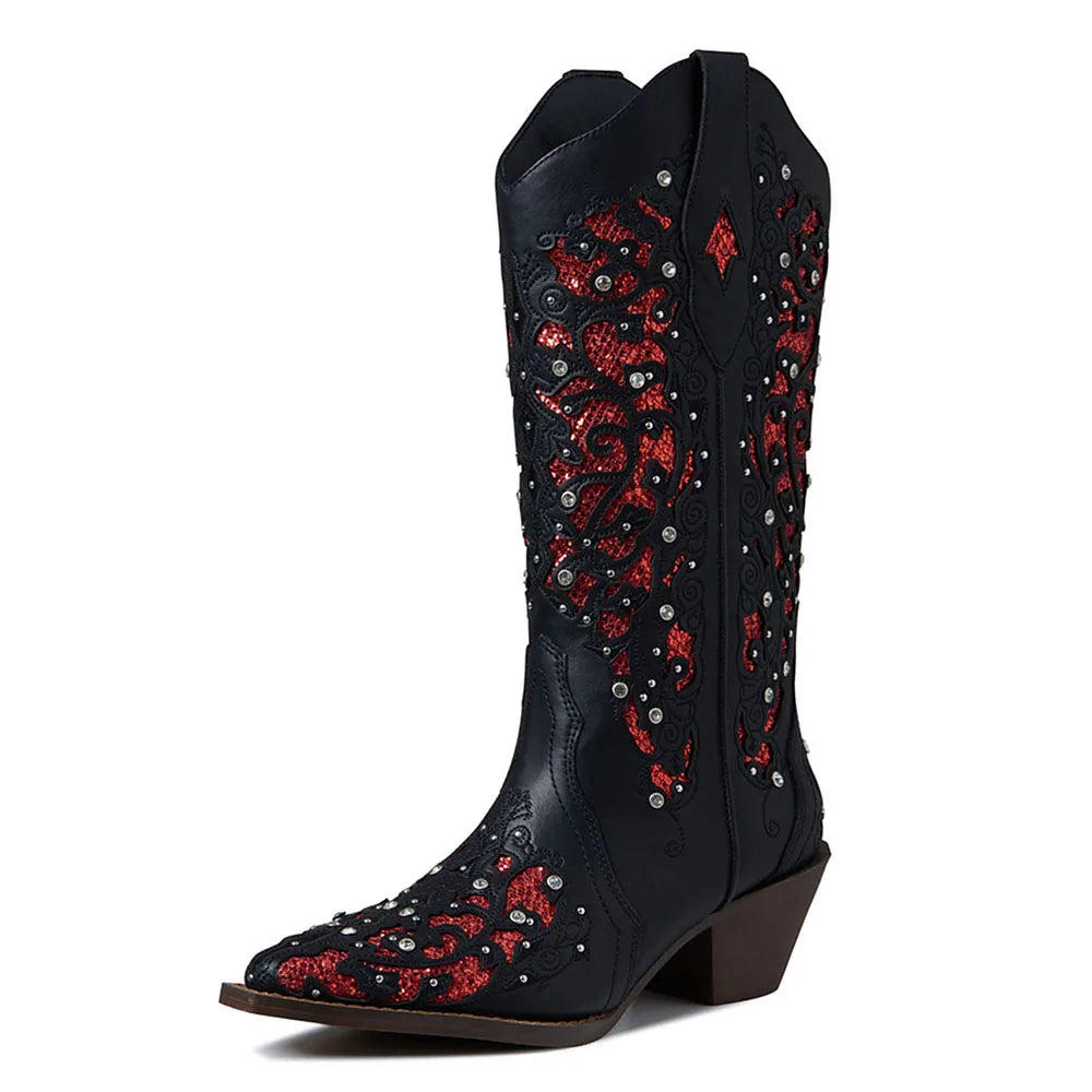 Boots For Woman Heel Pull-On Pointed Toe