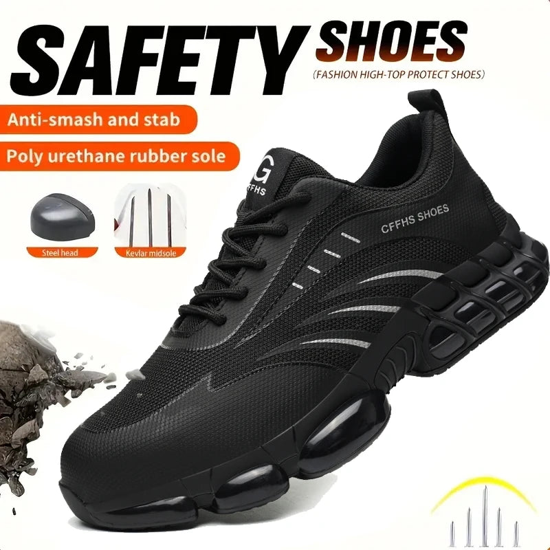 Mens Breathable Lightweight Anti Puncture Safety Shoes For Men