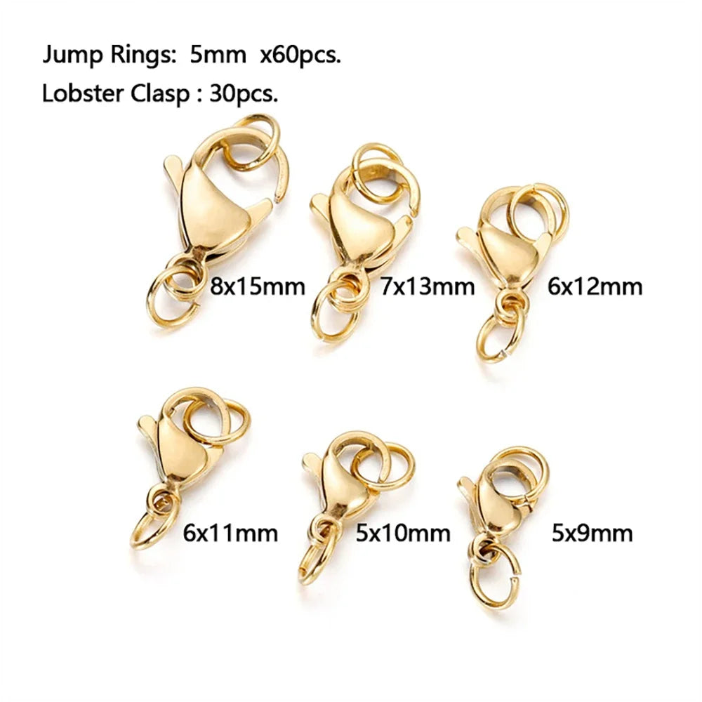 YouYoung Stainless Steel Lobster Claw Clasps And Jump Rings Set