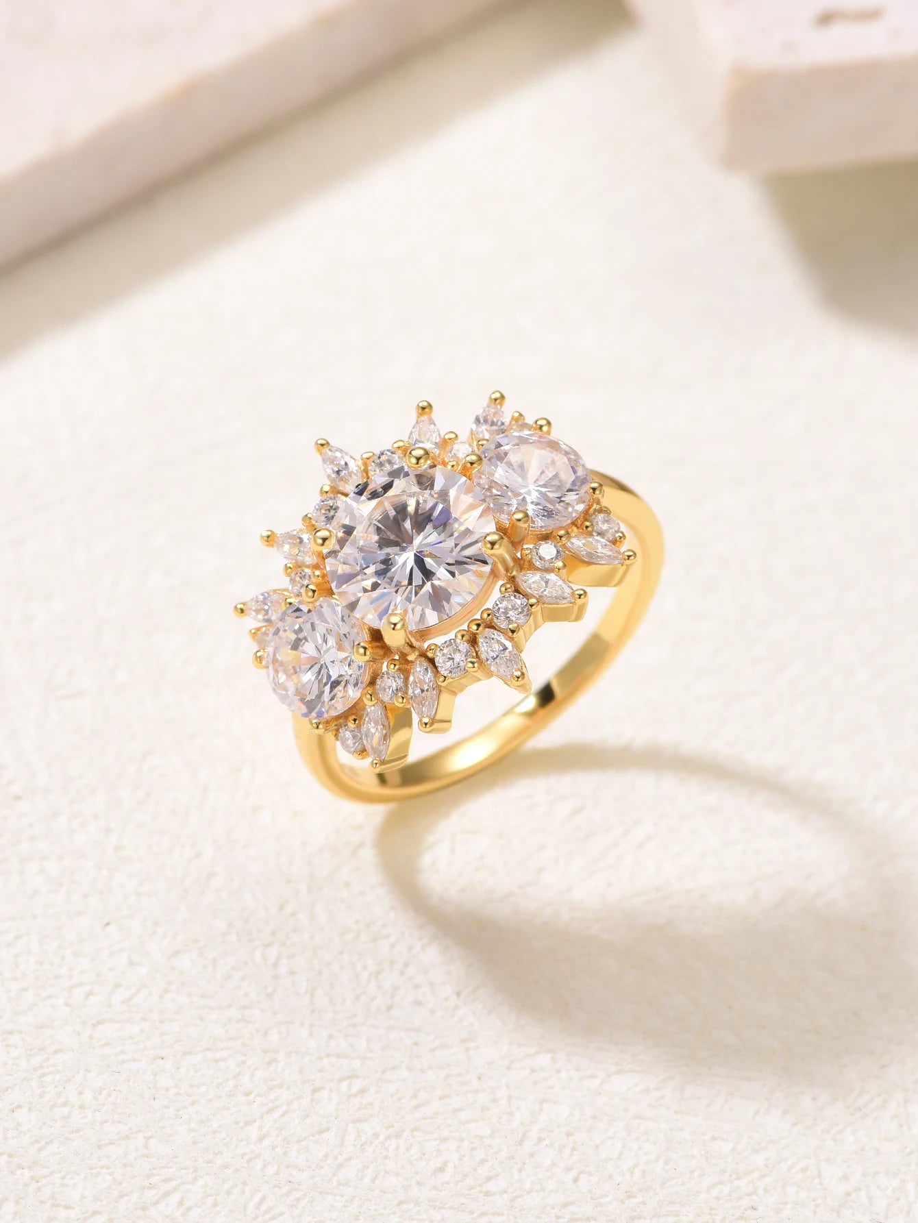 Ring S925 Sterling Silver Round 2CT Moissanite Set