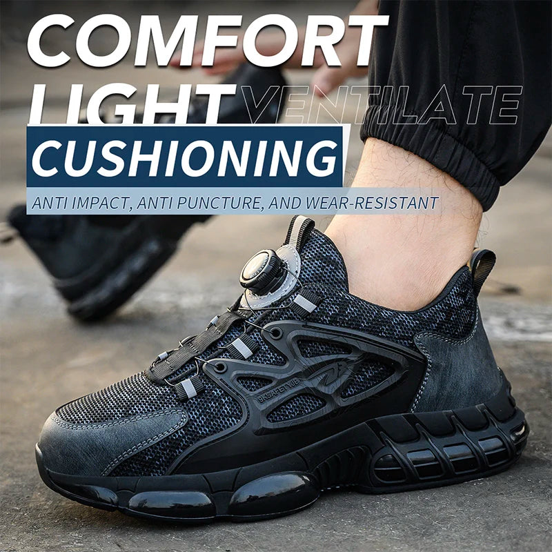 Men's Work Shoes With Elastic Laces