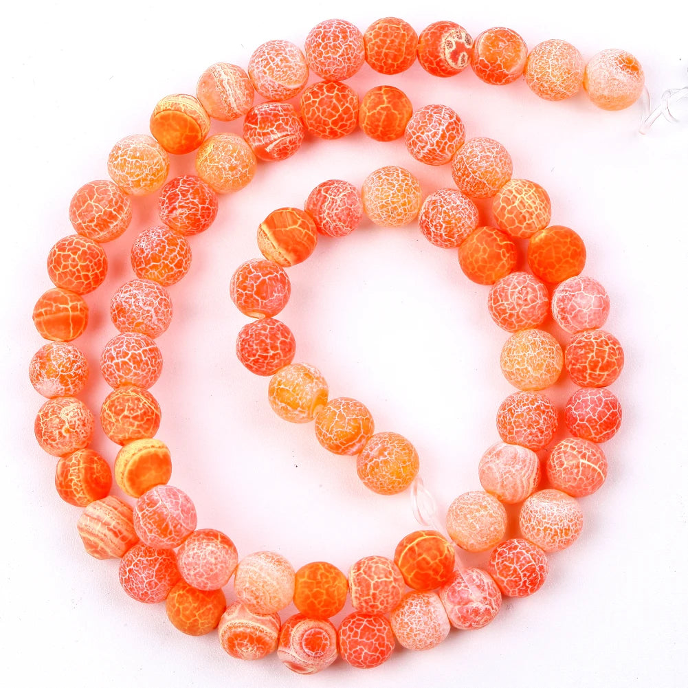 Stone Beads For Jewelry Making Natural Frost Cracked