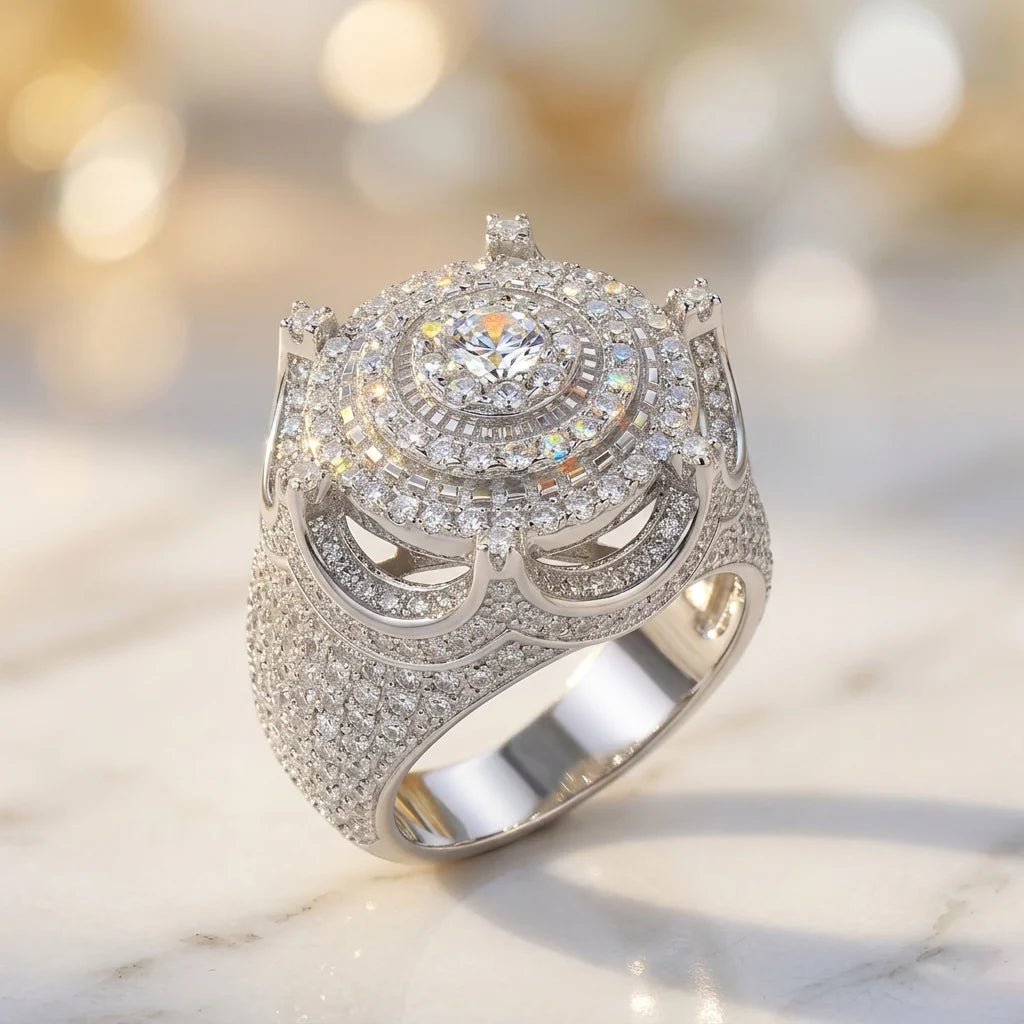 Moissanite Ring Sterling Silver