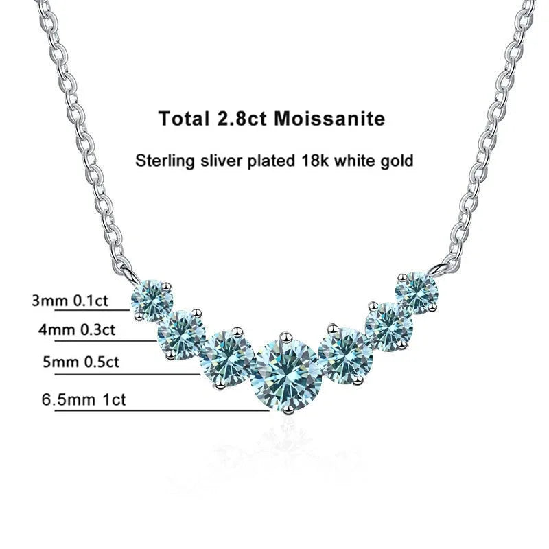 Moissanite Necklace 925 Sterling Silver Jewelry Gift For Engagement