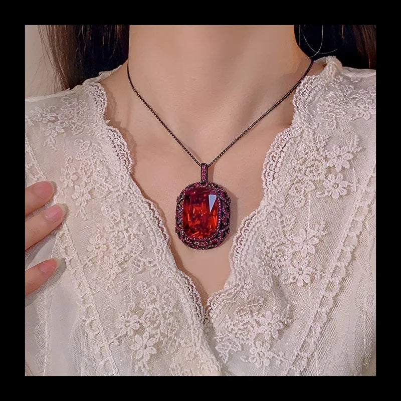 Copper Bottom Gold Plated Pendant Necklace With Zircon