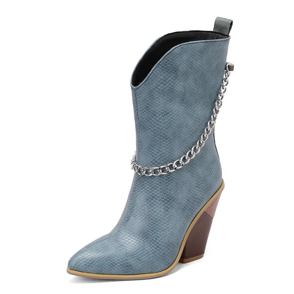 Womens Cowboy boots Snake Print