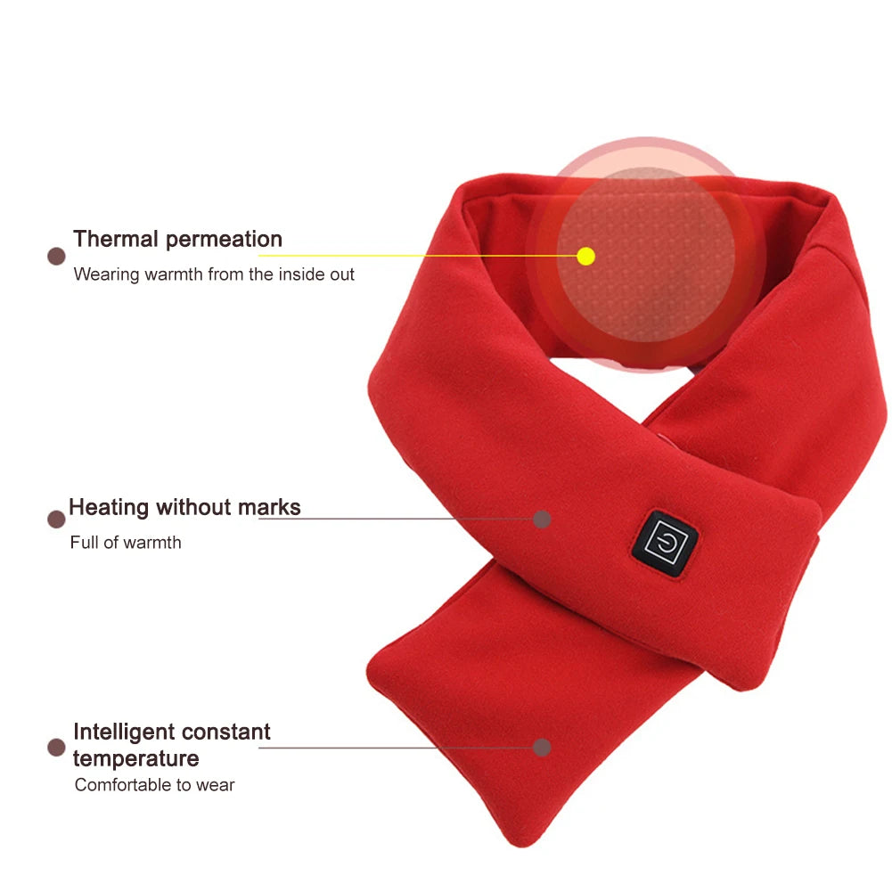 USB Rechargeable Electric Heated Scarf Neck Warmer For Outdoor Winter