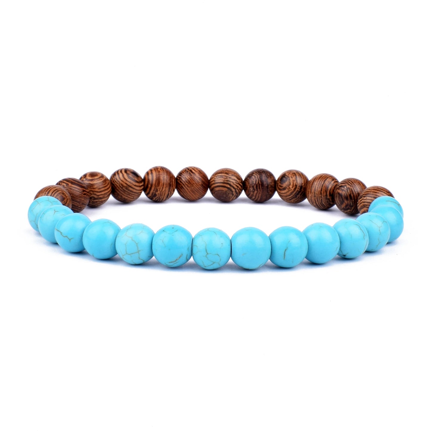 Volcanic Stone Lava Wood Beaded Bracelet Tibetan Buddhist Unisex Gift
