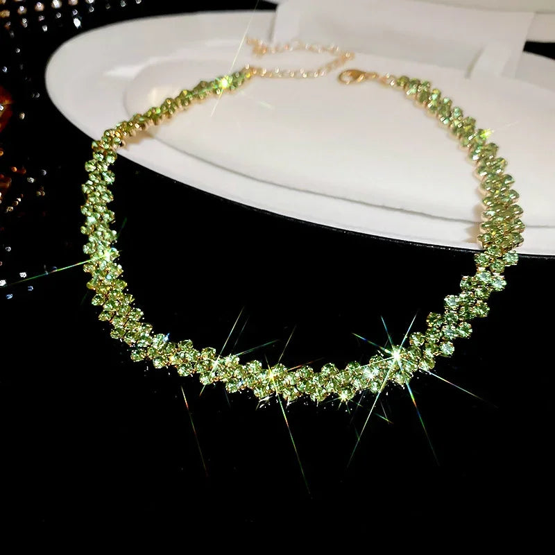 Rhinestone Choker  Geometric Crystal Jewelry