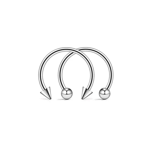 Stainless Steel Nose Hoop and Septum Ring Set 2pcs