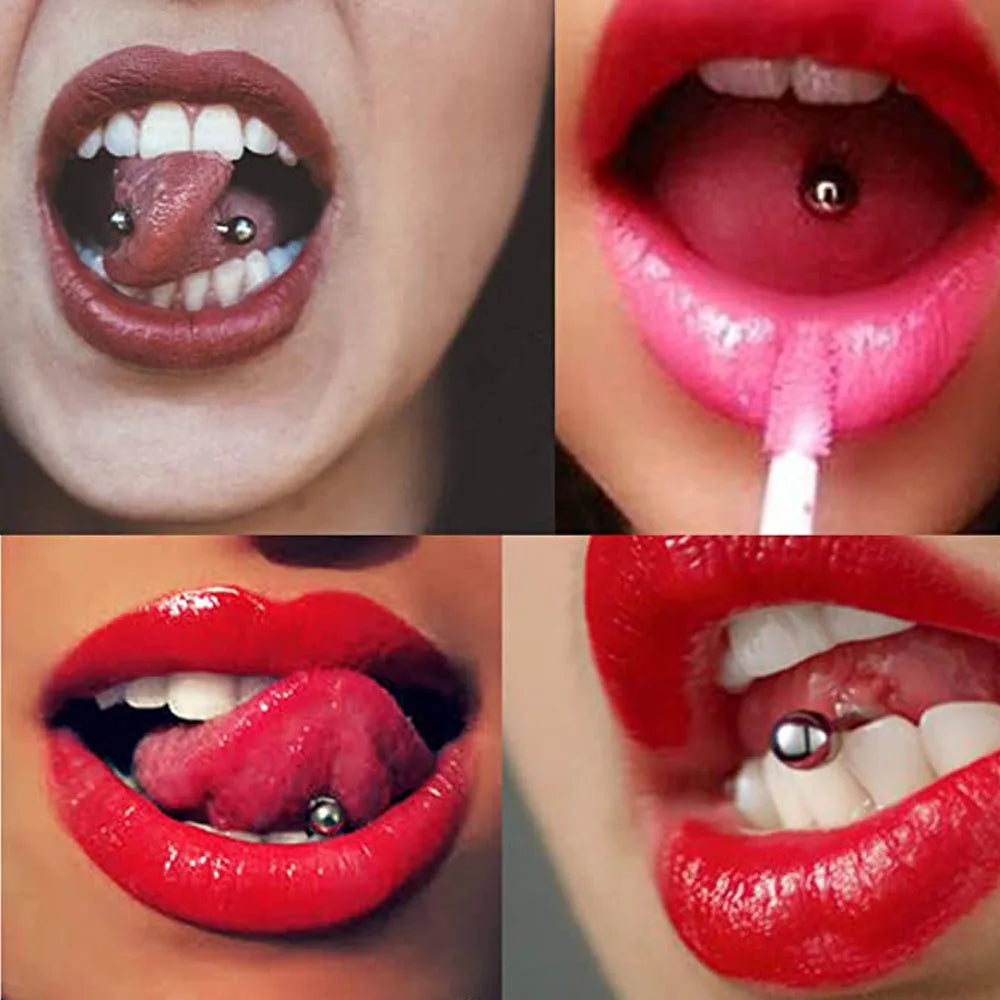 Tongue Rings Barbell Set 20 Pcs Unisex Body Piercing Jewelry