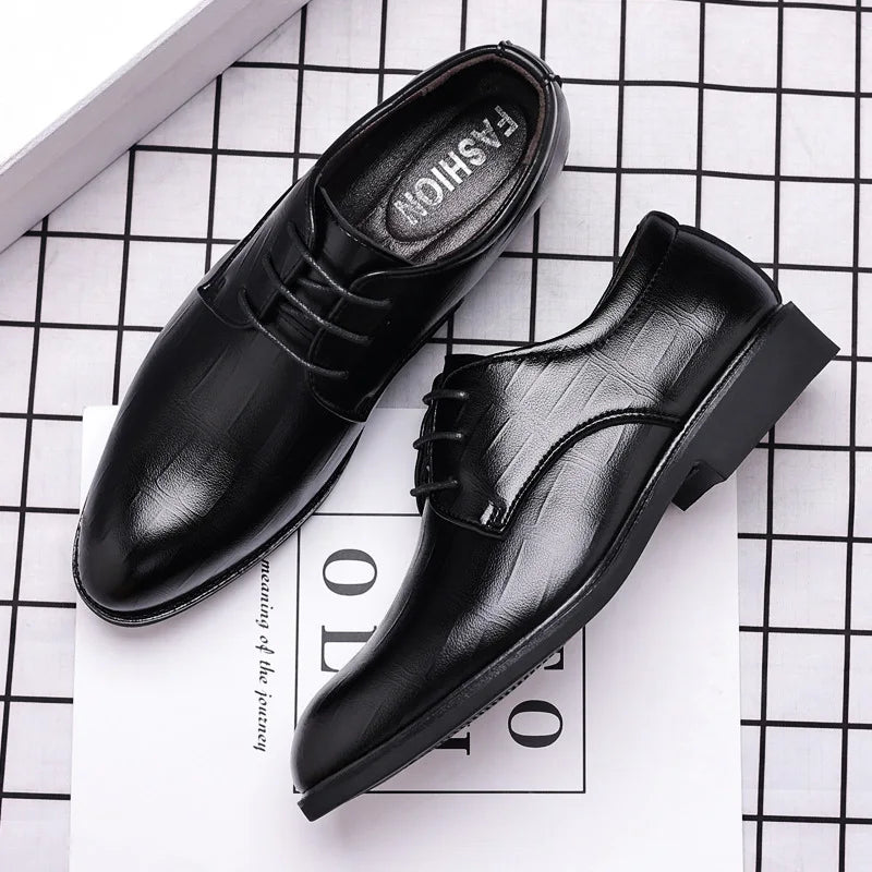 COZOK Mens Leather Dress Shoes Pointed Toe Formal Business