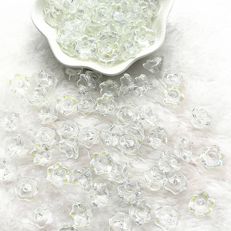 HWYCRRGT Glass Lampwork Beads Caps For Jewelry Making DIY Bracelets Hairpins
