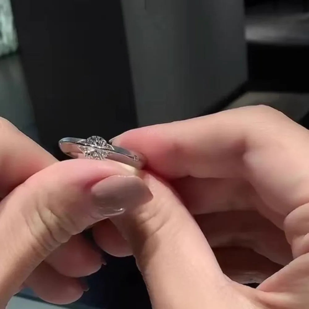 Ring Silver Star Rotatable diamond