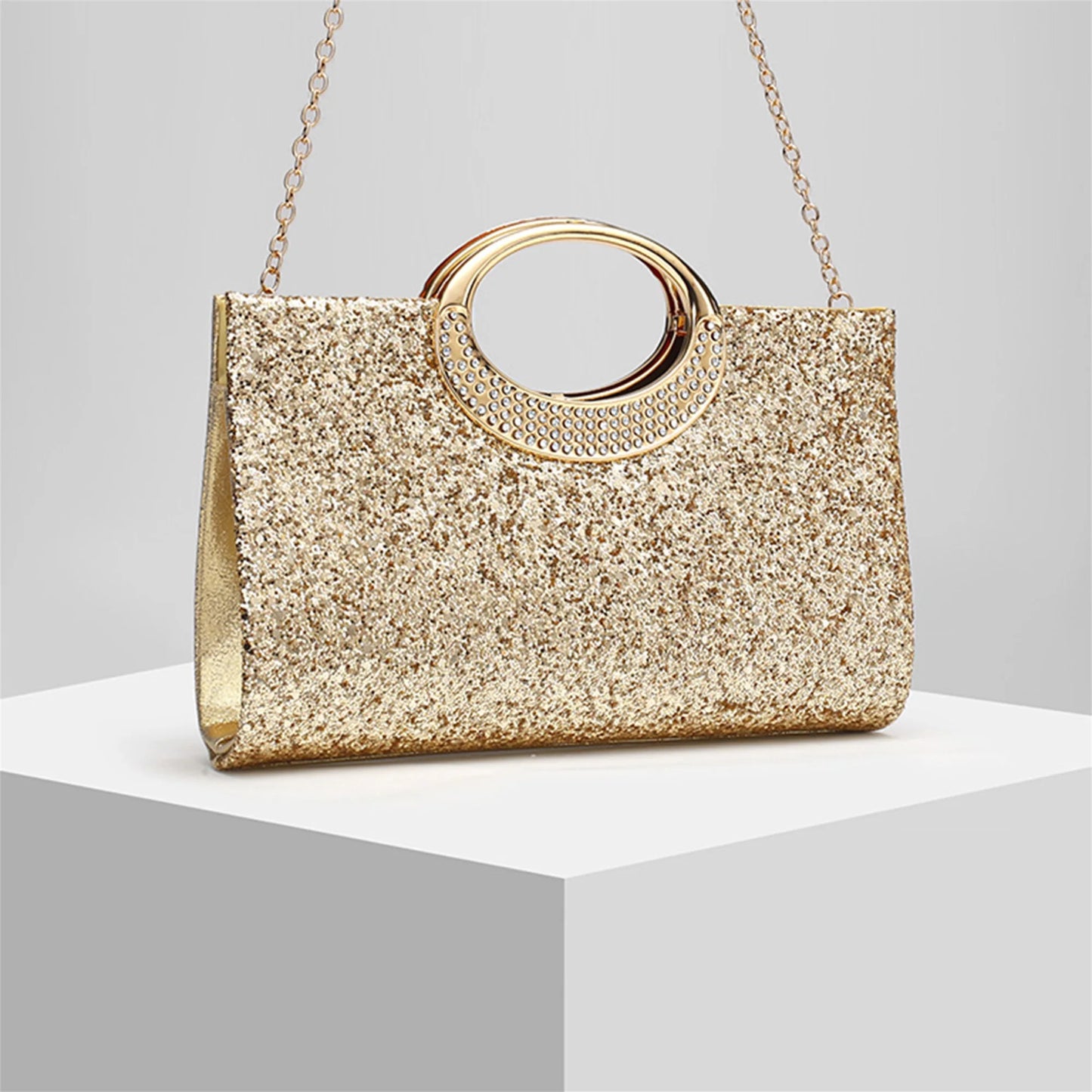 Clutch Rhinestone Embellished Velvet