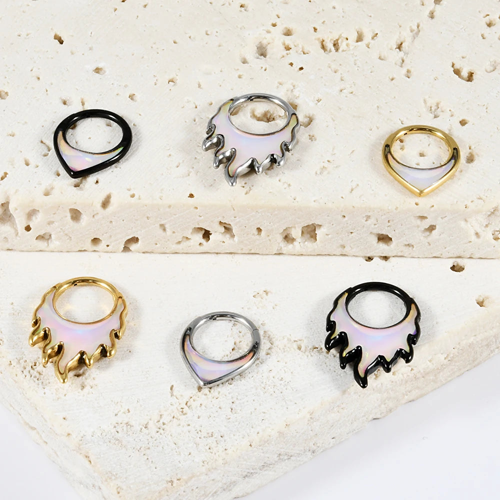Nose Ring Septum Stainless Steel Oil Drop