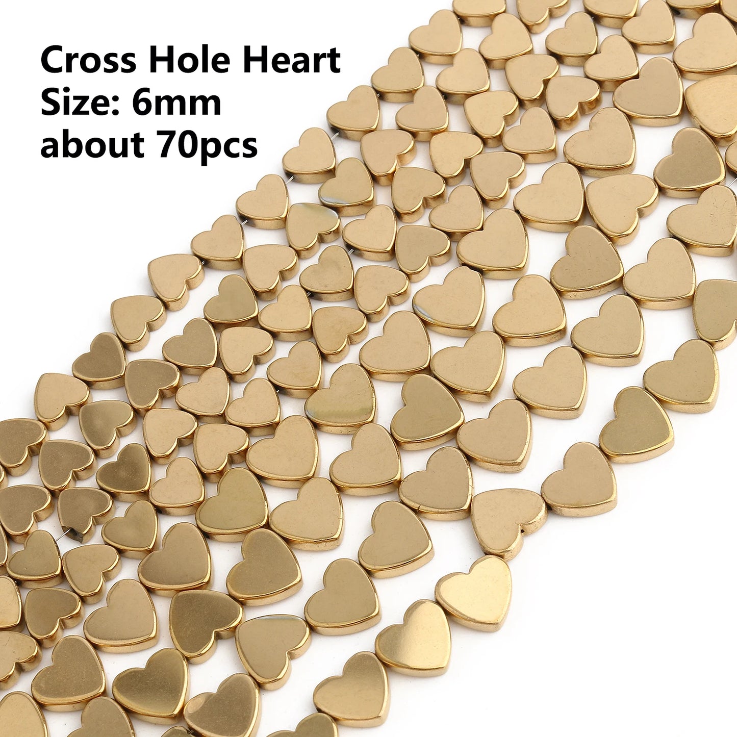 GMB724 Real Gold Plated Hematite Beads Irregular Heart Cube Rondelle