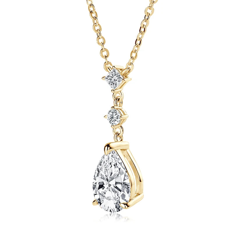 Necklace Waterdrop 925 Sterling Silver Moissanite Pendant