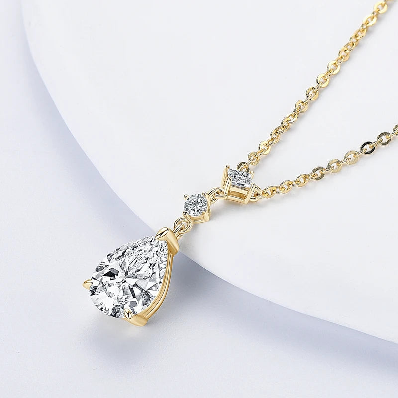 Necklace Waterdrop 925 Sterling Silver Moissanite Pendant