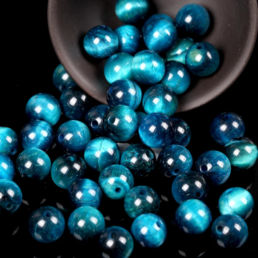 IYKWIM Natural Round Bead Mix Tiger Eye Amazonite Lava Turquoise