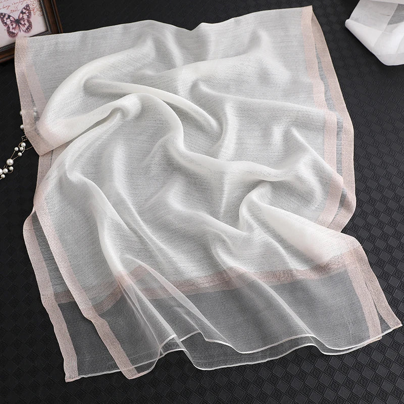Women Silk Scarf Hijab Headscarf Fashion Shawl For Summer
