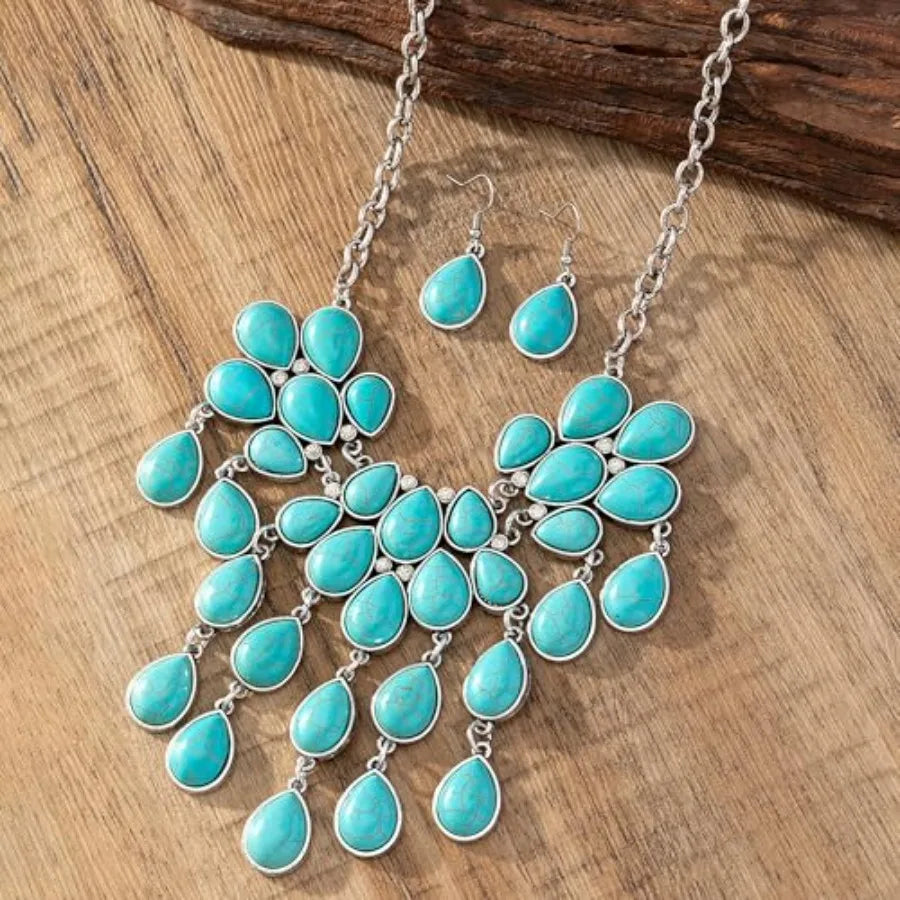 Western Navajo Jewelry Set for Women Necklace Earrings Bracelet Ring