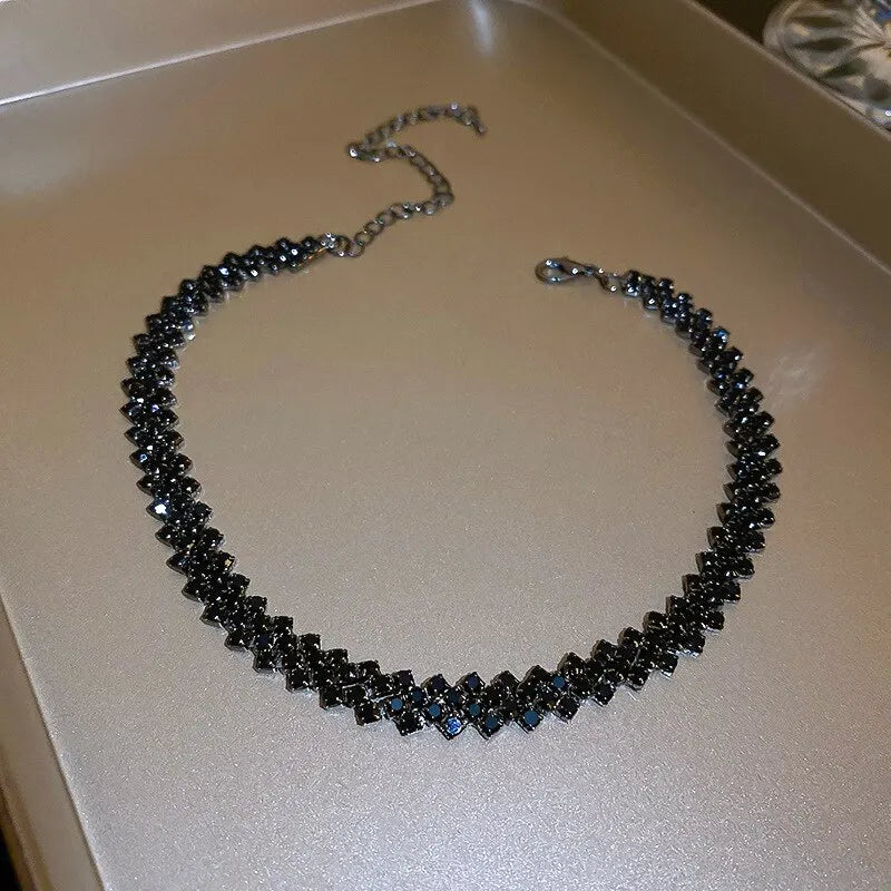 Rhinestone Choker  Geometric Crystal Jewelry