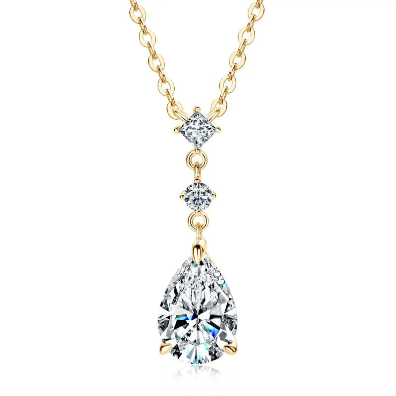Necklace Waterdrop 925 Sterling Silver Moissanite Pendant