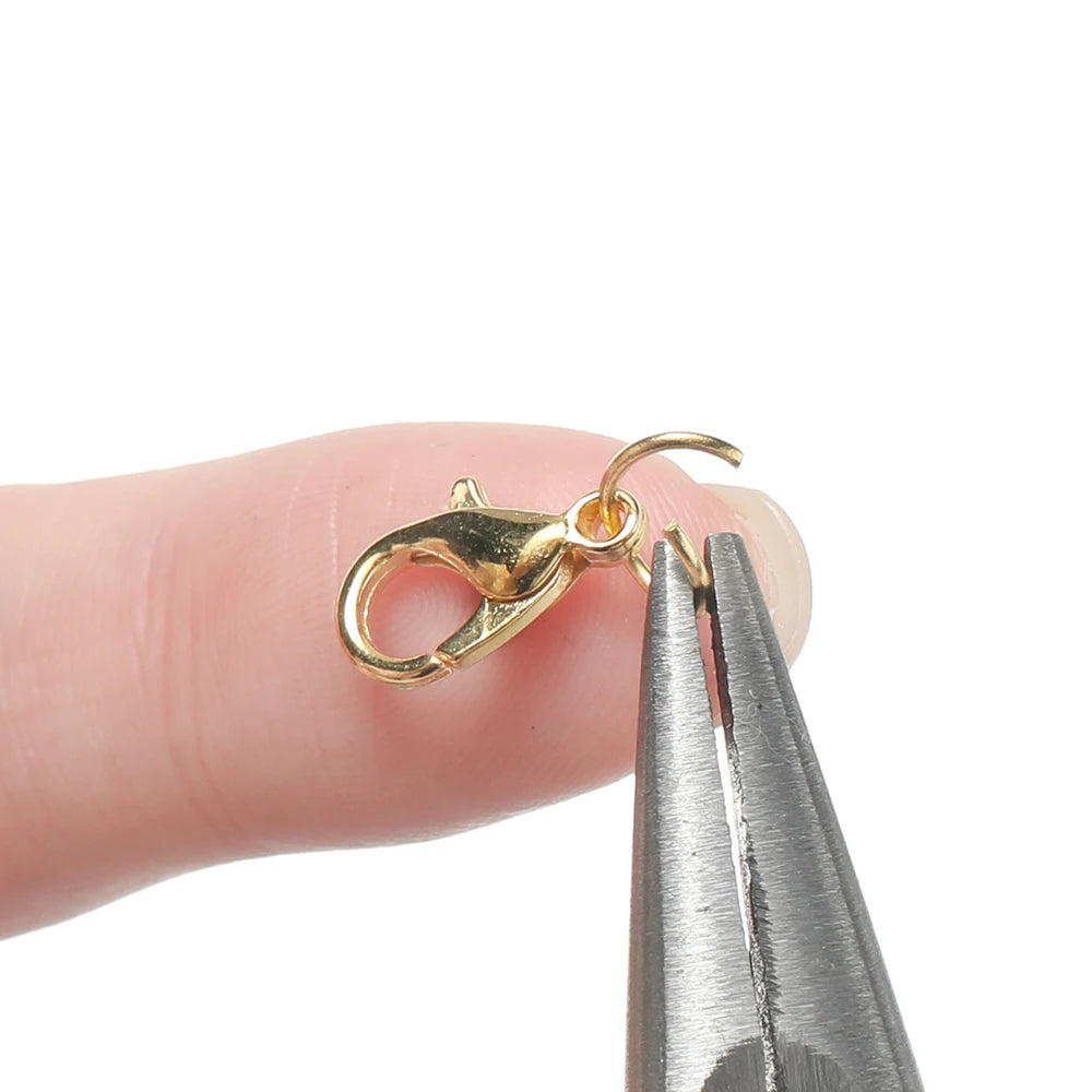 NONEDIY Jewelry 930pcs Findings Kit Jump Rings Lobster Clasps Pliers