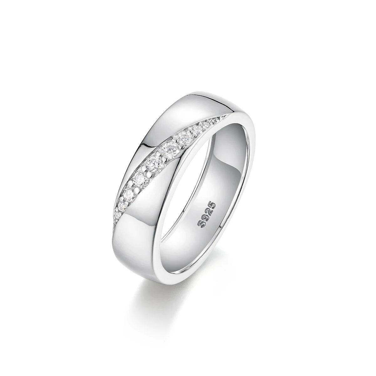 S925 Sterling Silver All Moissanite Ring Fine Jewelry