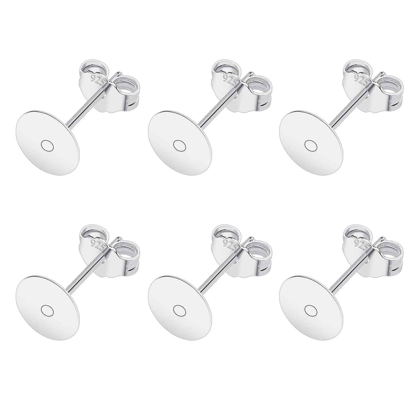 925 Silver Earring Studs Blank Post Base Pins