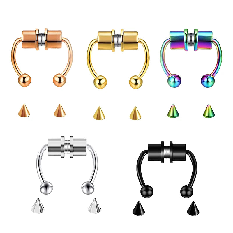 Nose Ring Hoop Magnetic Clip Non Piercing Jewelry