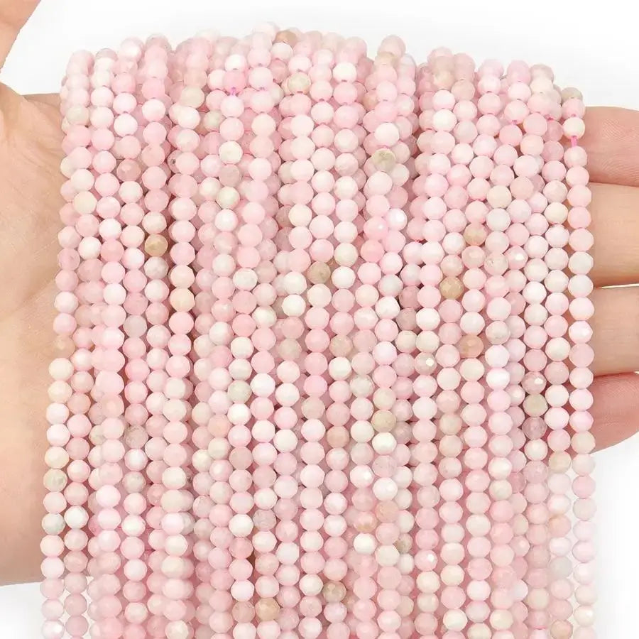 Faceted Natural Stone Beads Amazonite Aquamarine Opal Labradorite for Jewelry