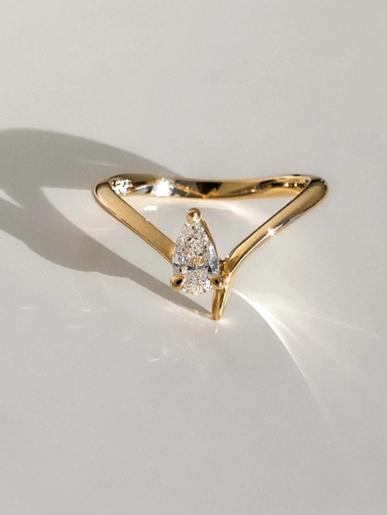 Sterling Silver Moissanite Teardrop Ring 0.8 Carat