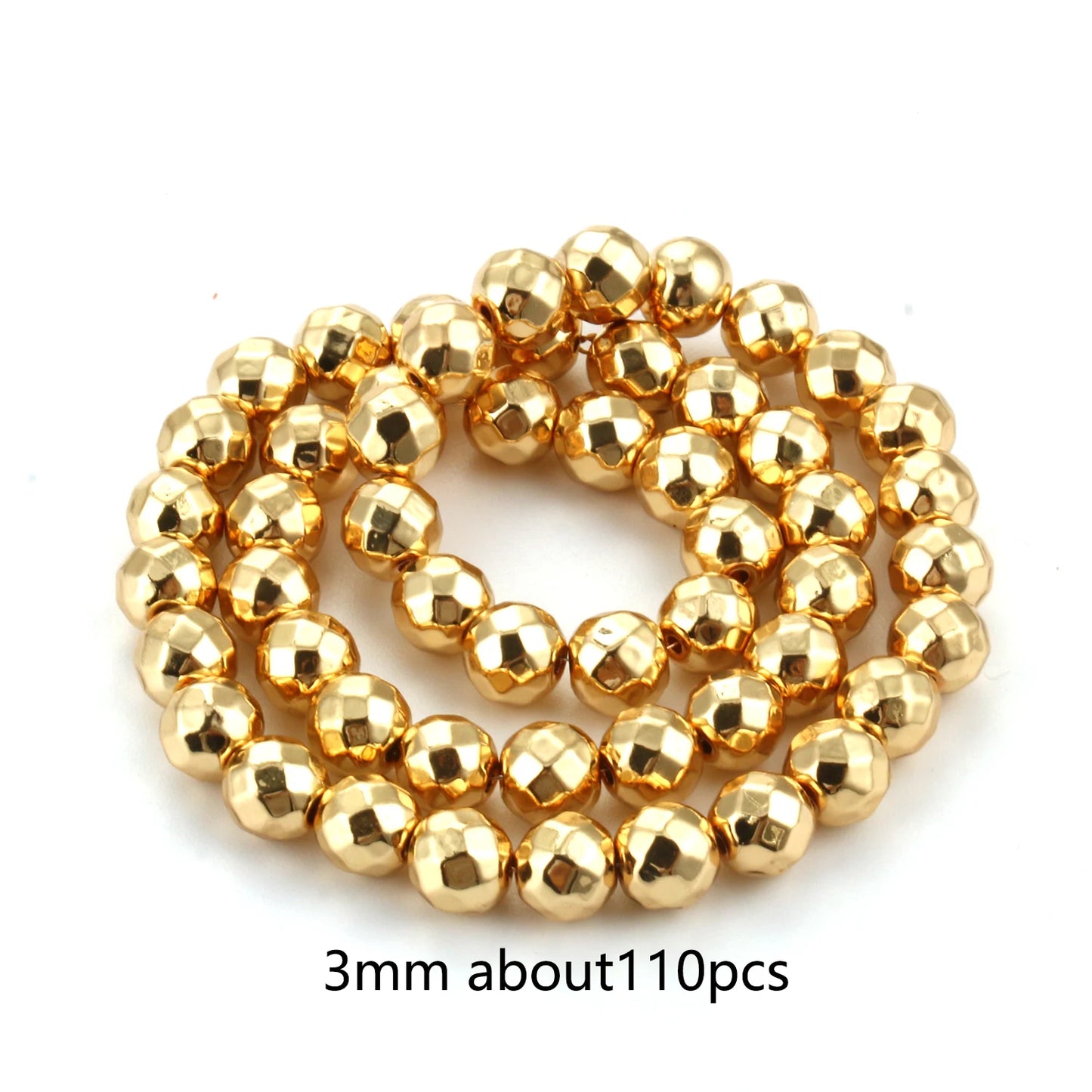TANANTA Gold Plated Hematite Loose Spacer Beads for Jewelry Making