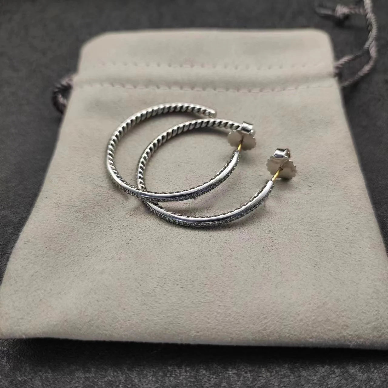 Sterling Silver Zircon Stud Earrings 925