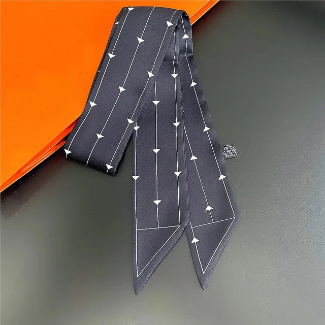 Scarf Skinny Plaid Silk Accessory