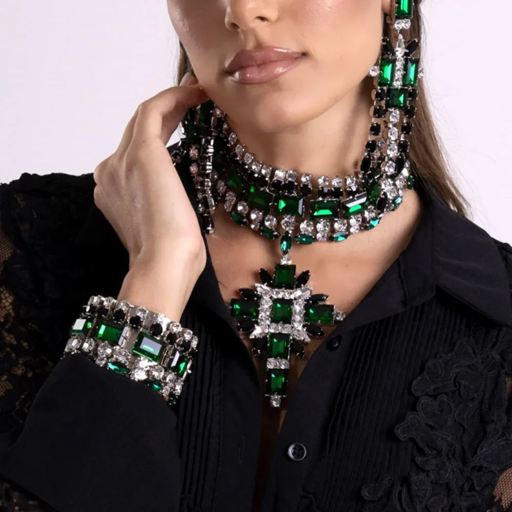 Necklace Rhinestone Cross Choker