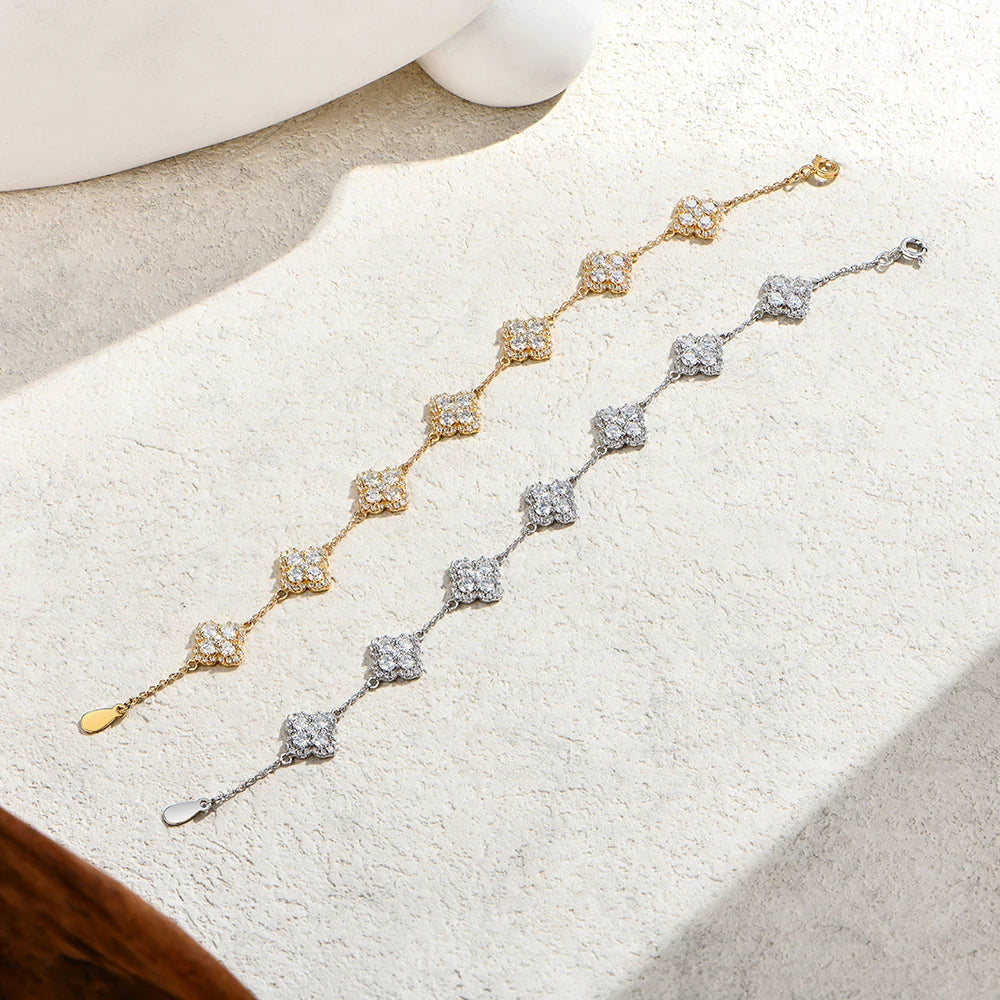 Bracelets S925 Silver Yellow Gold Plated Moissanite