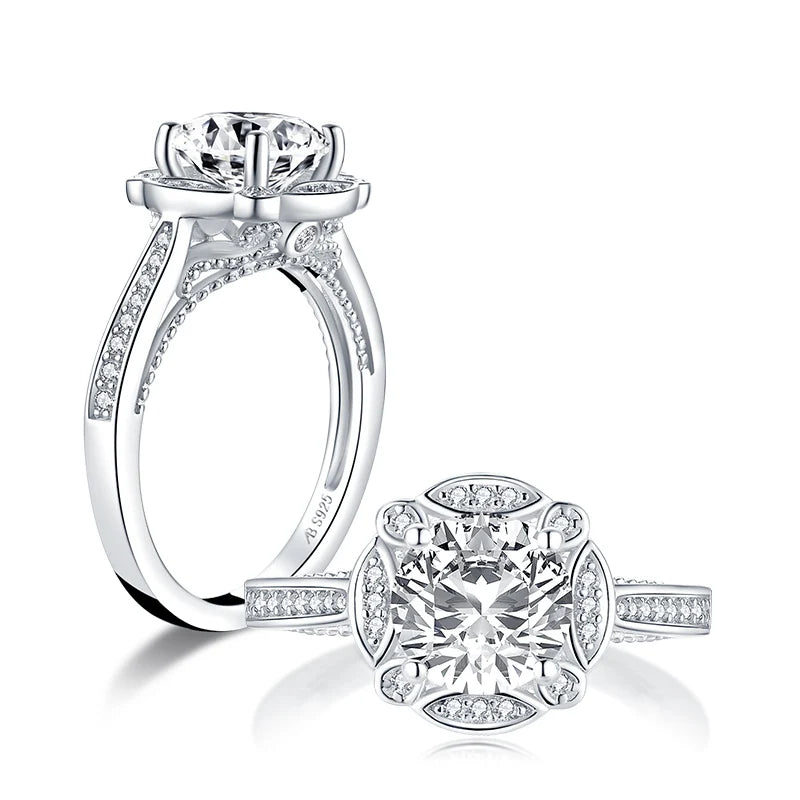 925 Moissanite Engagement Ring Wedding Band