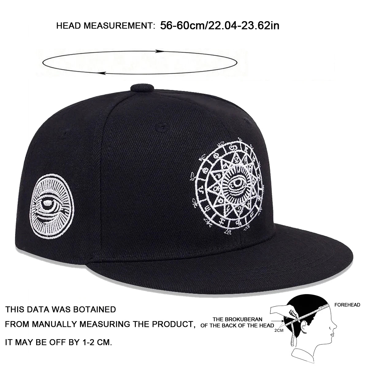 Hat Adjustable Embroidery Big Eye