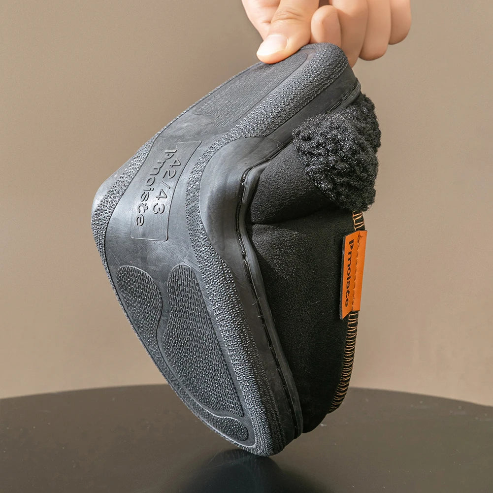 Men's Suede Slippers With Memory Foam Cushion And TPR Sole