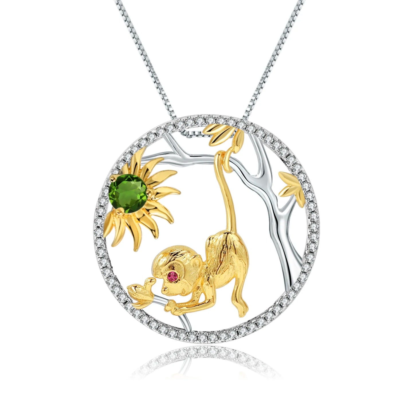 925 Necklace Silver Blue Topaz Dragon Pendant