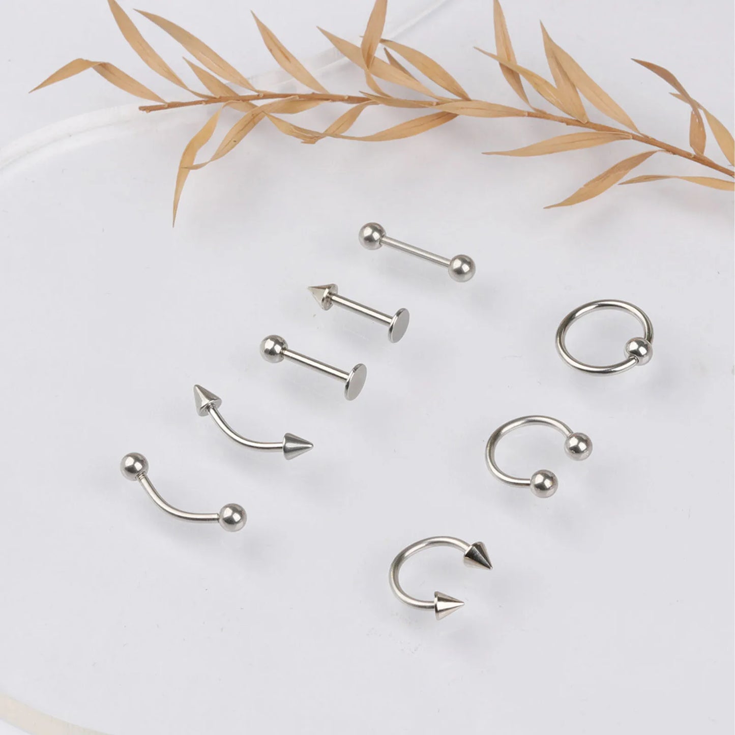 MODRSA Stainless Steel Body Piercing Jewelry Set for Multiple Piercings