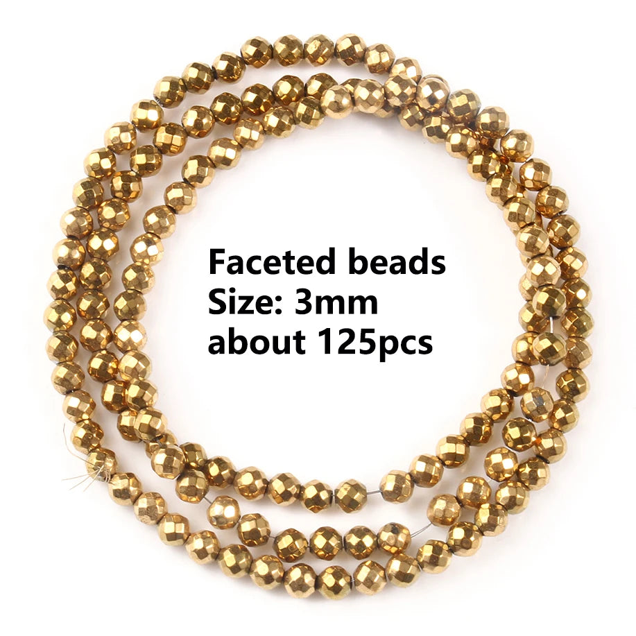 GMB724 Real Gold Plated Hematite Beads Irregular Heart Cube Rondelle