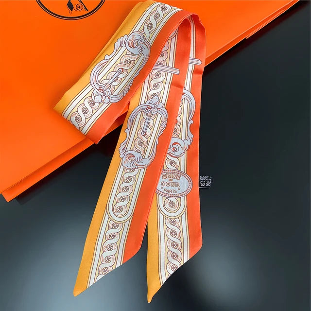 Scarf Skinny Plaid Silk Accessory