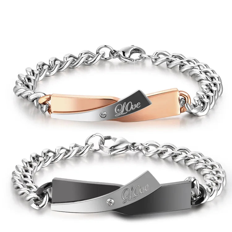 Bracelet Silver Rose Gold Stainless Steel Chain