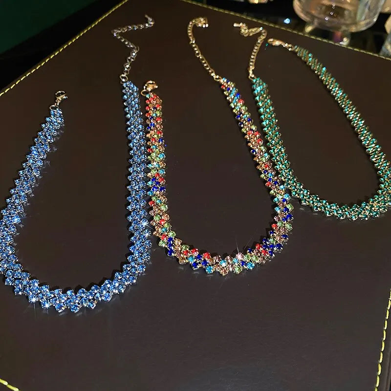 Rhinestone Choker  Geometric Crystal Jewelry